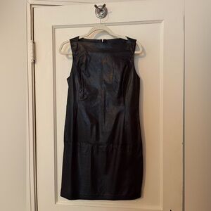 Vince Black Leather Mini Dress